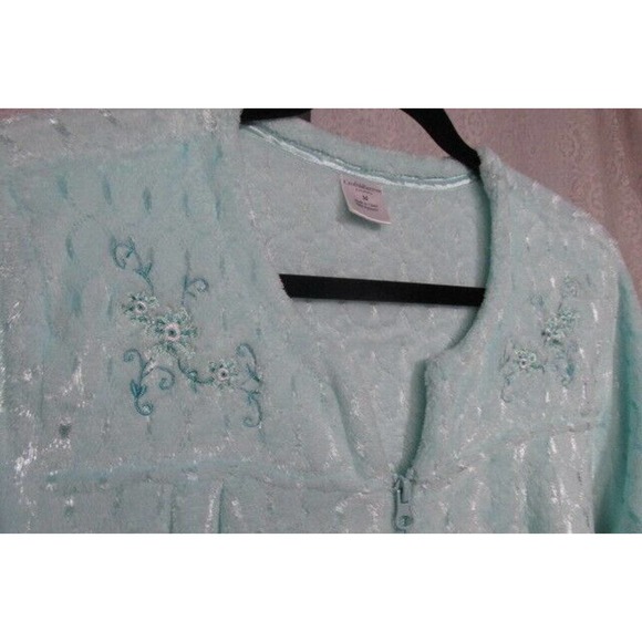Mint Green Floral Embroidery Robe Nightgown, Size M - Picture 2 of 5